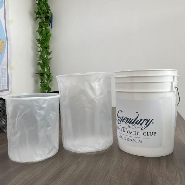 Customize 5 Gallon Bucket Liner Bags Clear Liners for Round/Rectangle Paint Buckets