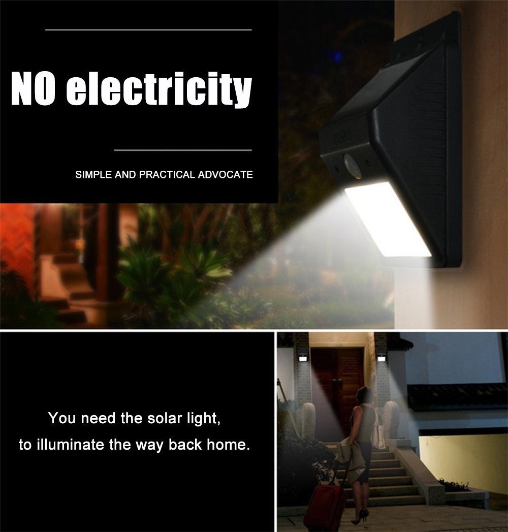 6000K Security Solar Motion Sensor Lights Outdoor With 1200mah Lithium Battery
