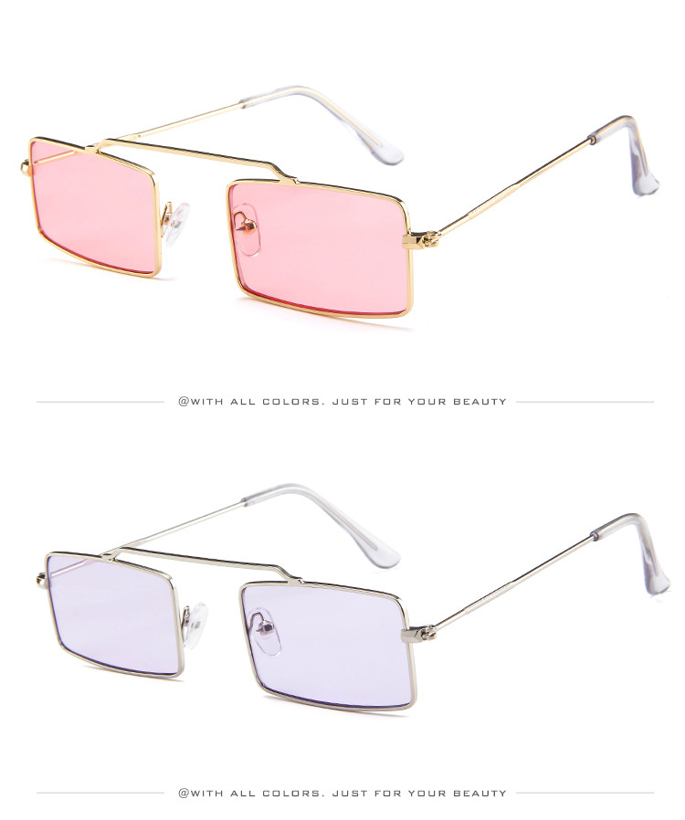 European American Transparent Ocean Sunglasses Single Beam Metal Frame