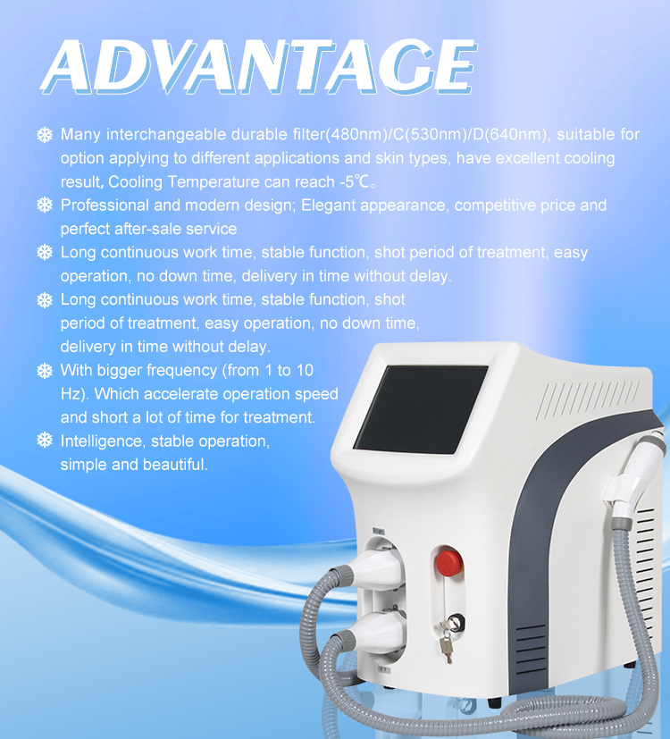 1-10Hz E Light Laser Hair Removal Machine 3 In 1 Multifunctional Elight IPL RF Laser