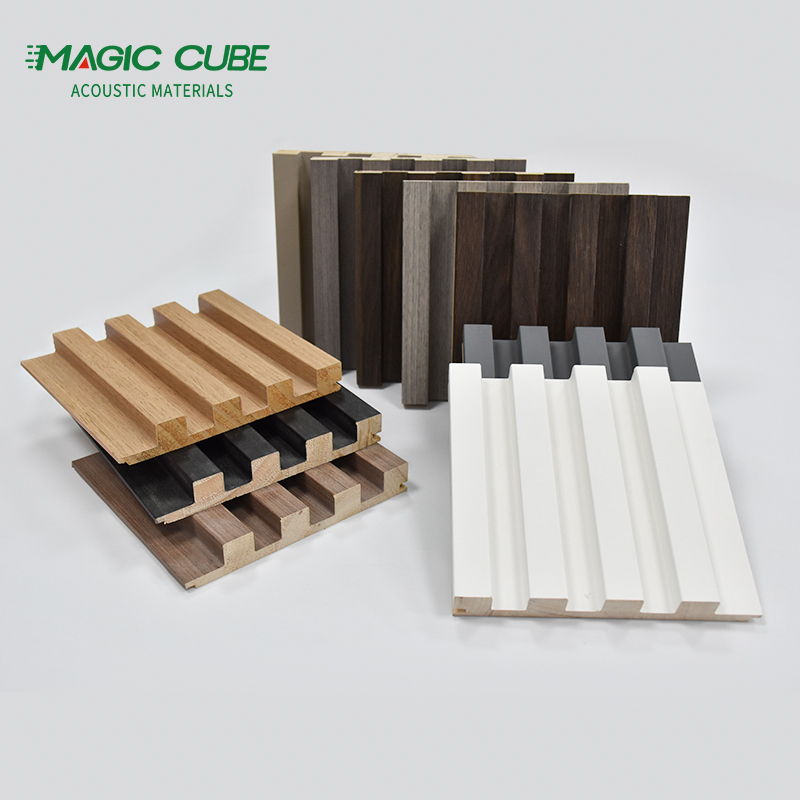 Edge to Edge 13mm Polyester Slat Acoustic Panels Wall 2400*600*21 mm / Customized
