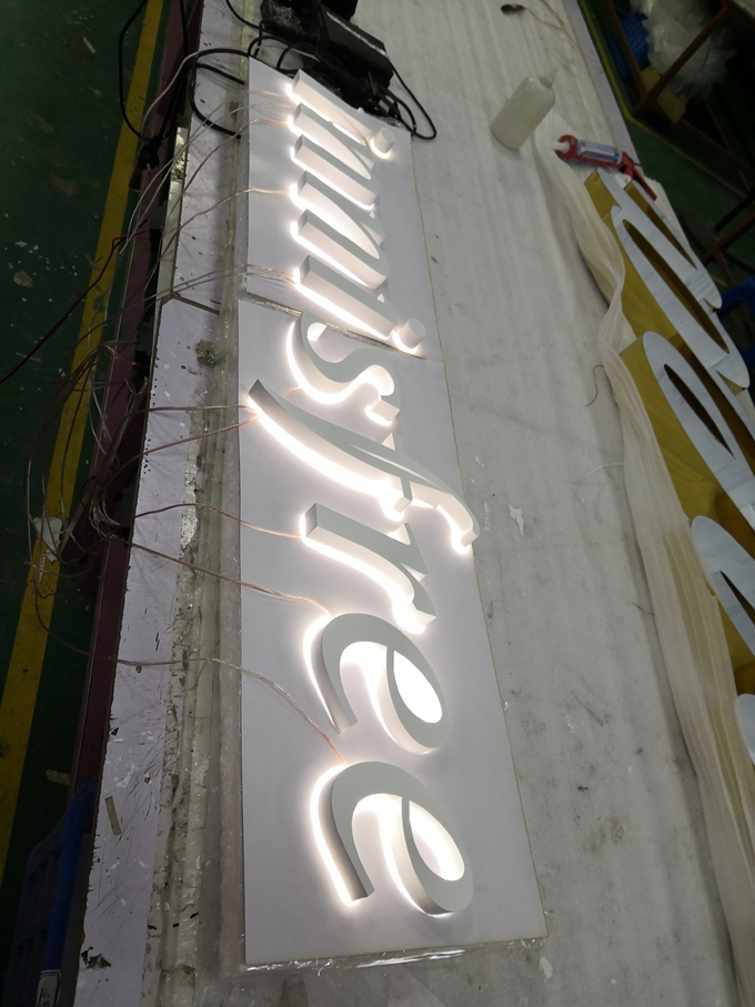 Golden LED Edge Lit Signs Electroplated Brass Finished UL CE RoHs Certified