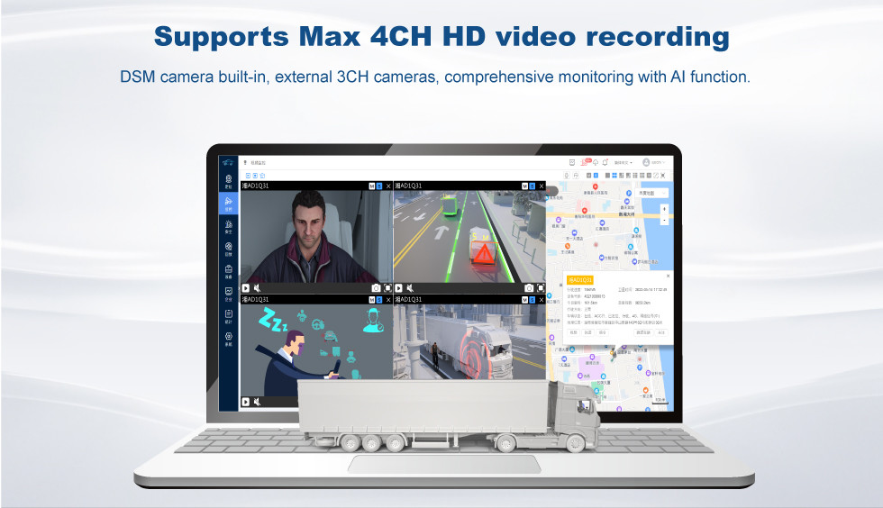 Truck Monitoring System Dvr Built In Mic And Speaker Support Real Time Tracking