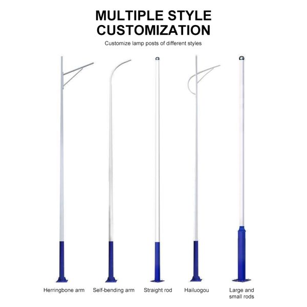 4m 5m 6m 7m 8m 9m 10m 12m Q235 Steel Outdoor Light Pole With Customizable Sizes