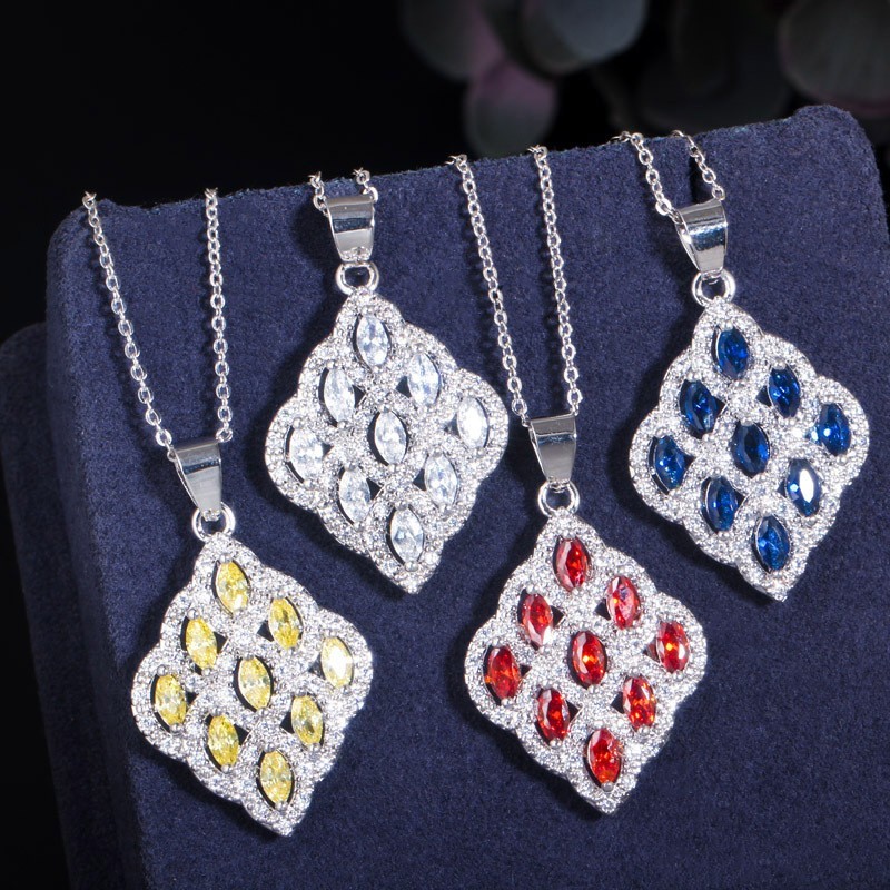 CZ modern tribal beaded cubic zirconia stone silver Necklace Bracele Earring Ring jewelry set necklace set jewelry set