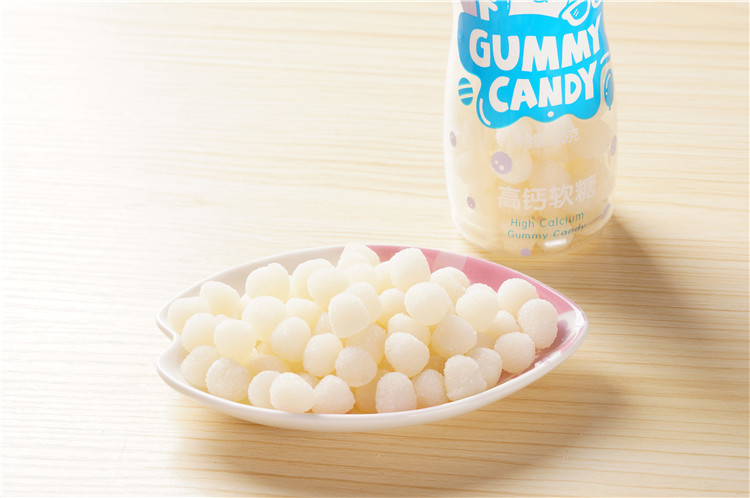 Strawberry Flavor Chewable Calcium Gummies For Toddlers Drops Shaped