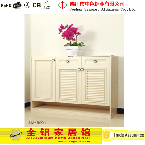 Home Living Room Aluminum Shoe Cabinet Optional Color Durable