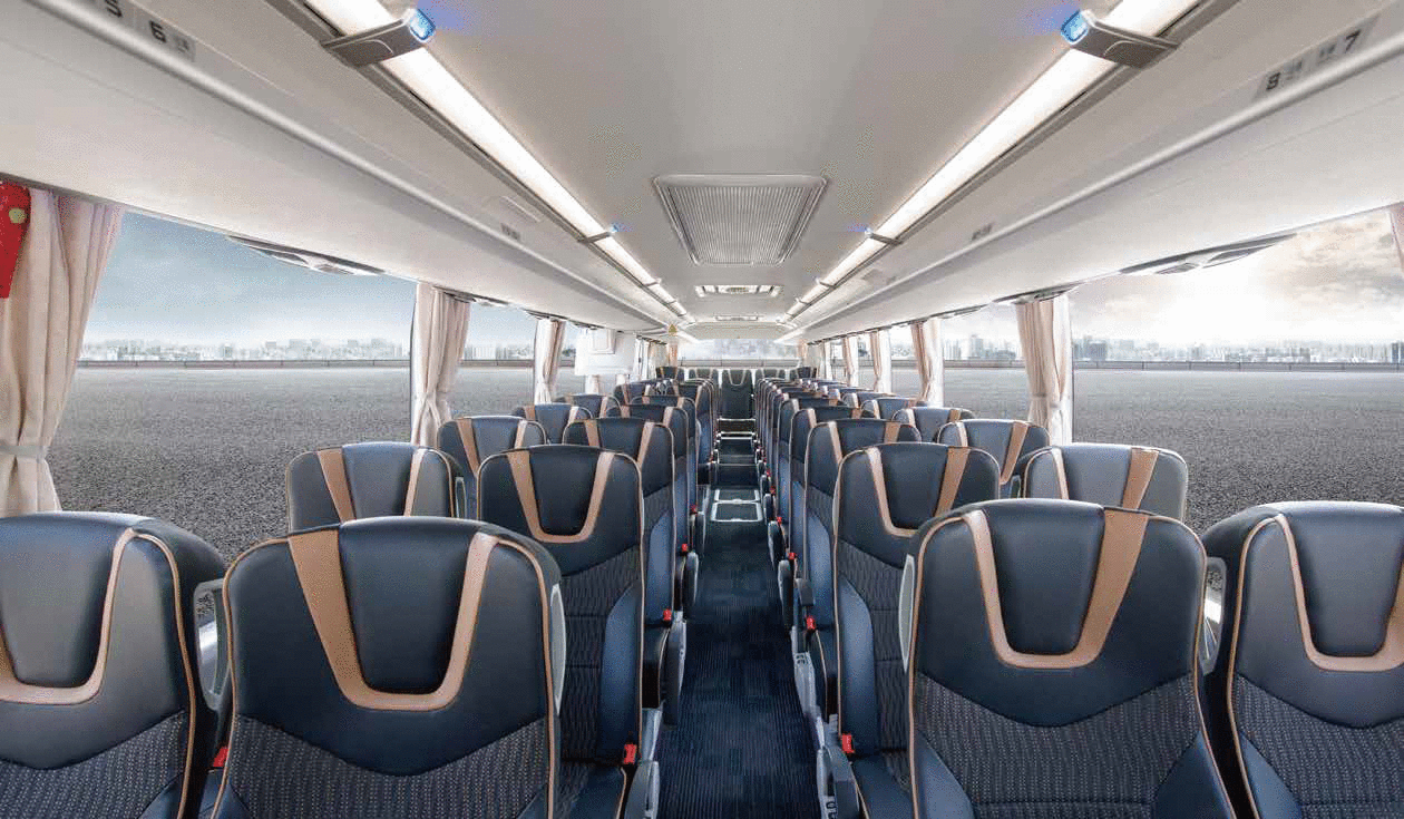 12140*2550*3850mm 264kw Luxury 12M 65 Seats Used Coach Bus With 12140*2550*3850mm