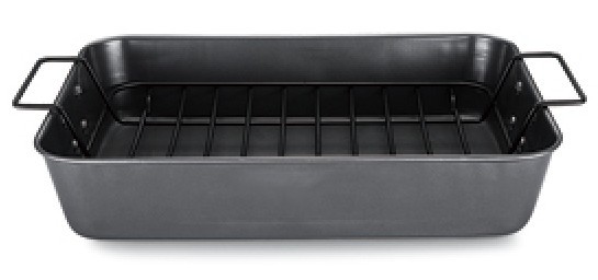 LFGB,FDA Certification Classic Hard Anodized 16-Inch Roasting Pan with Nonstick V Rack