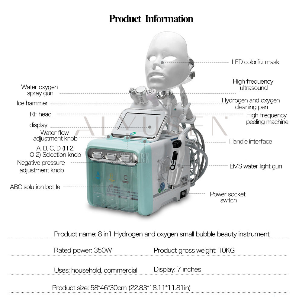Portable Hydra Beauty Machine 7 In 1 Water Dermabrasion Oxygen Facial Jet Peel