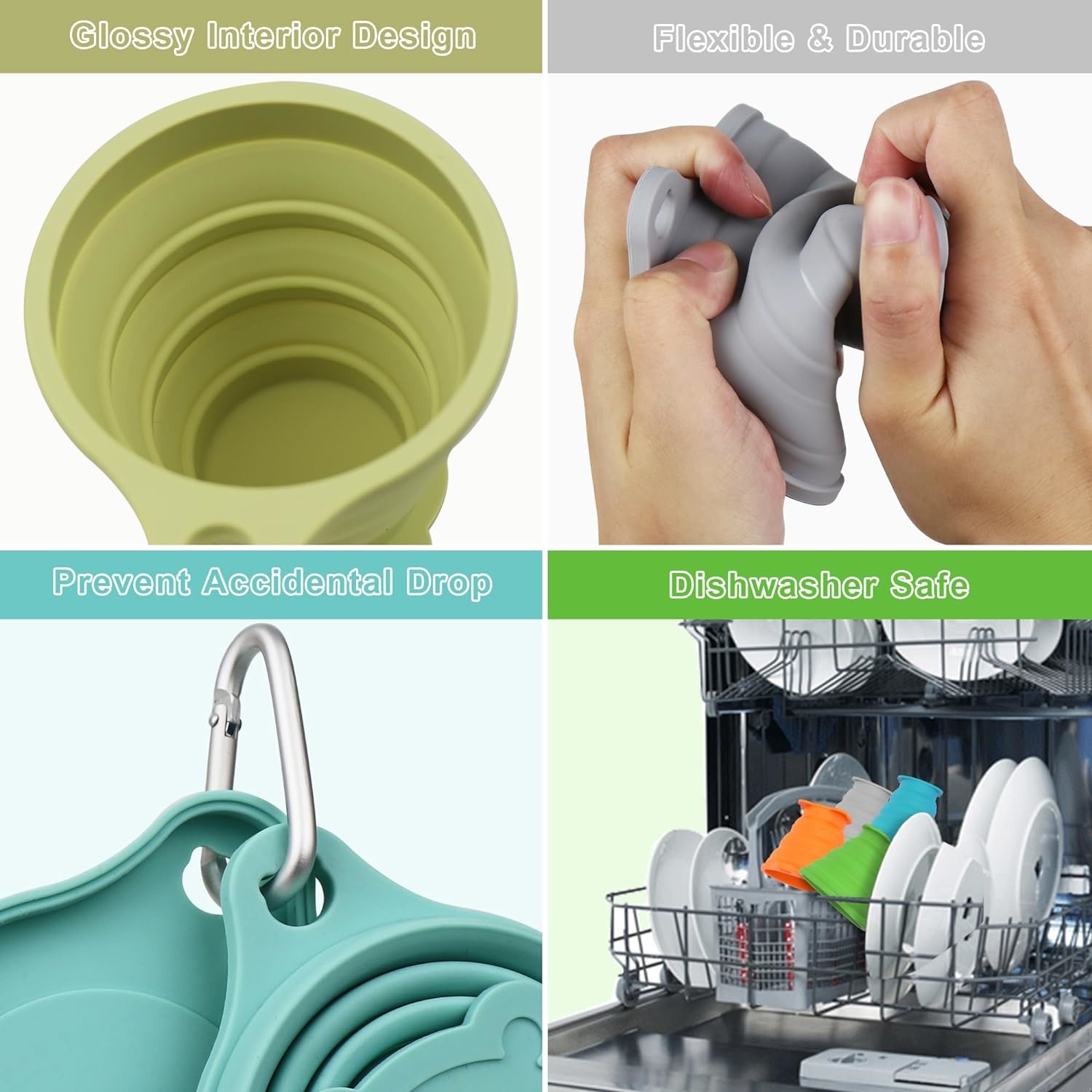 180ml 200ml 270ml 320ml Silicone Folding Camping Cup Customized Logo