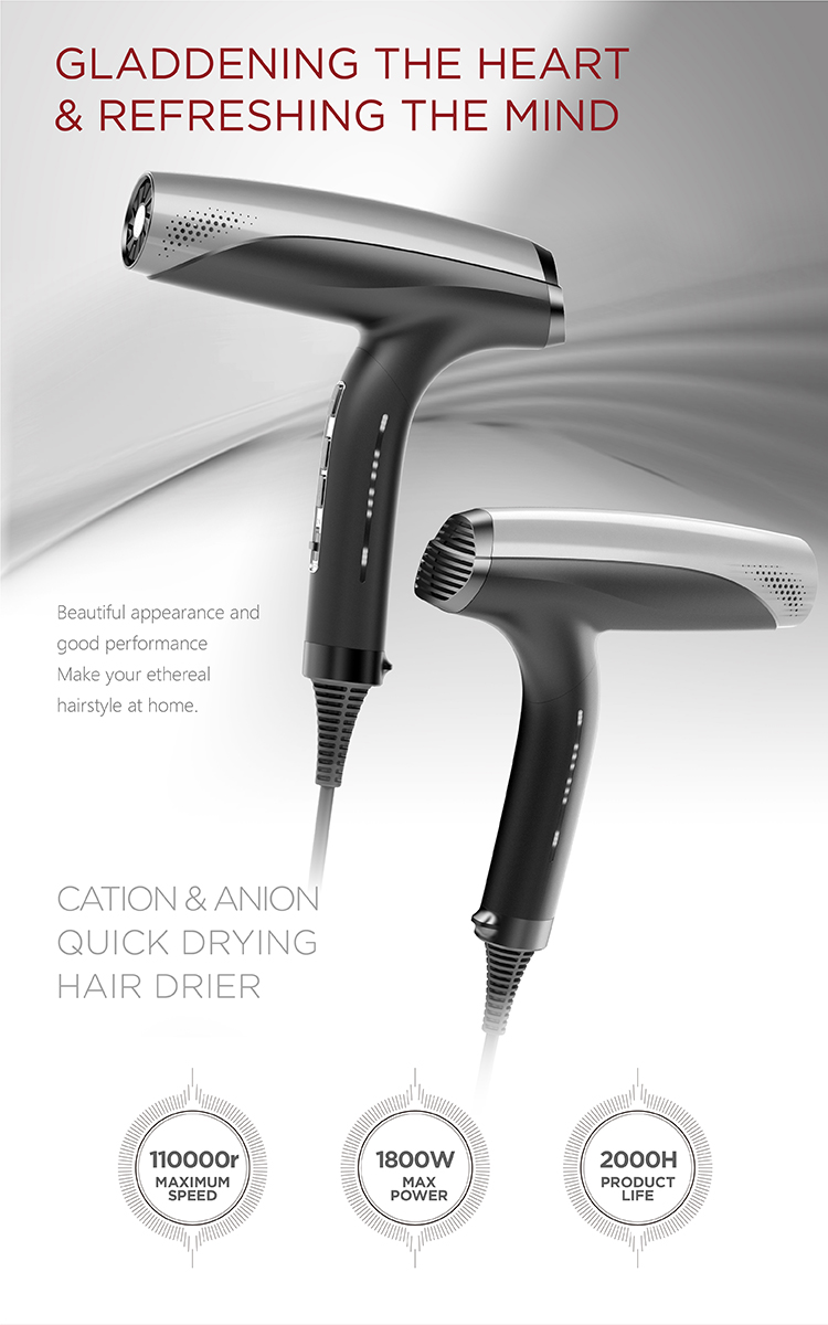 High Quality Salon Hair Blow Dryers , Anion Portable Hair Dryer Professional
