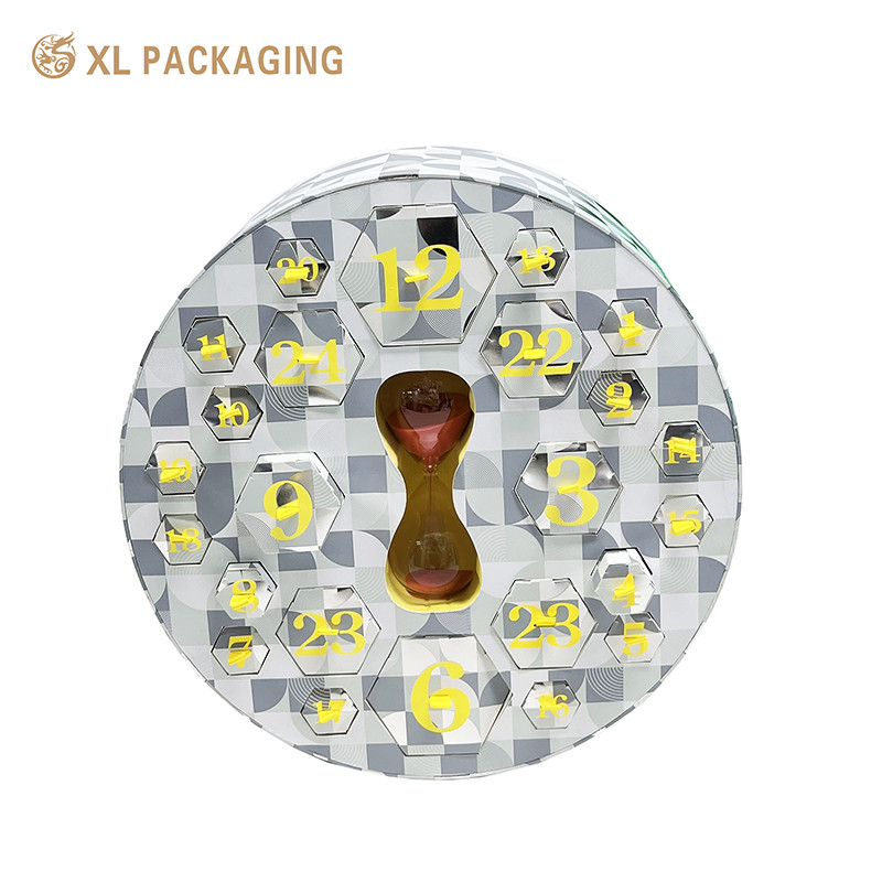 Customized Round 25 Advent Calendar Packaging Box For Gift Cosmetic Craft Cartoon Toy