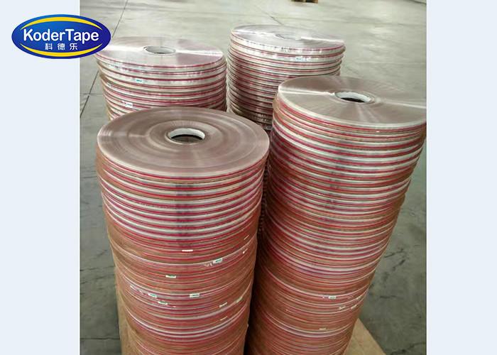 Red Printing Color Plastic Bag Tape Sealer Destructive Bag Permanent Spooling 12/24mm Width