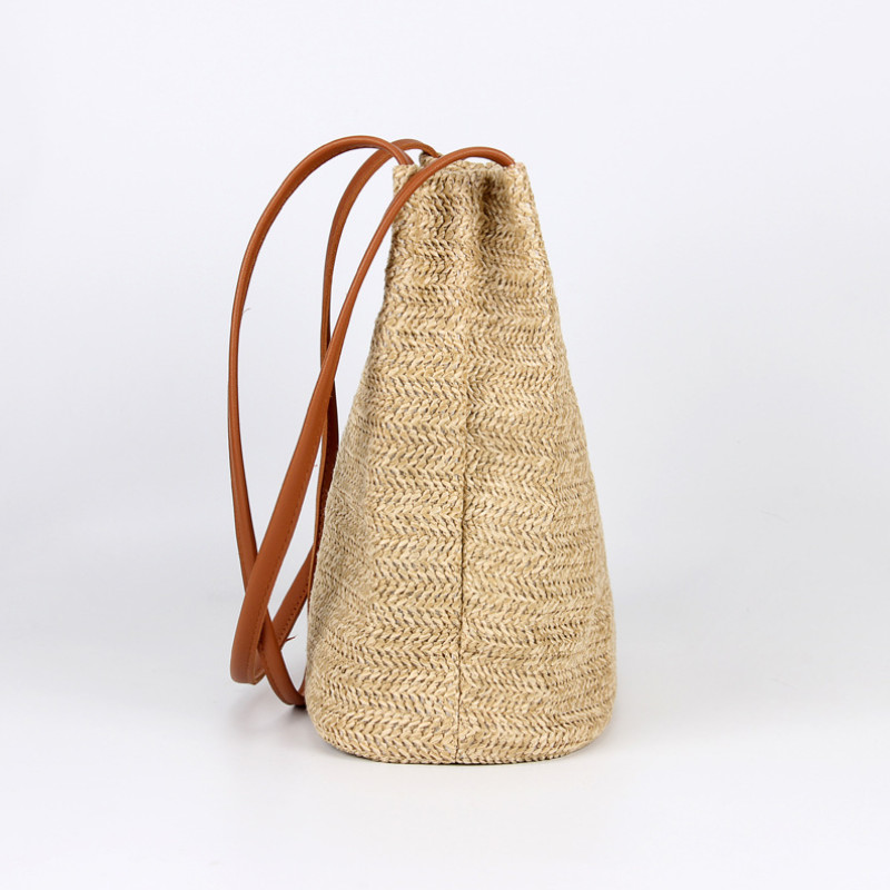 Summer Sea Straw Bag Basket Tote Shopping Reusable Straw Woven Bag