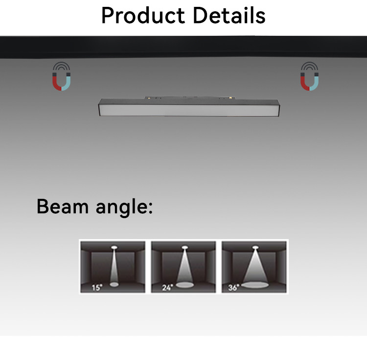 Grille Magnetic Lighting Track 40W Recessed Magnetic Track Lighting