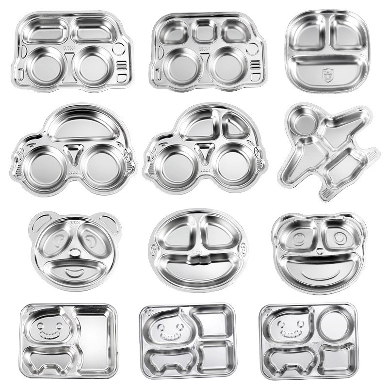 ODM Stainless Steel Dinner Plates With Compartments For Kids