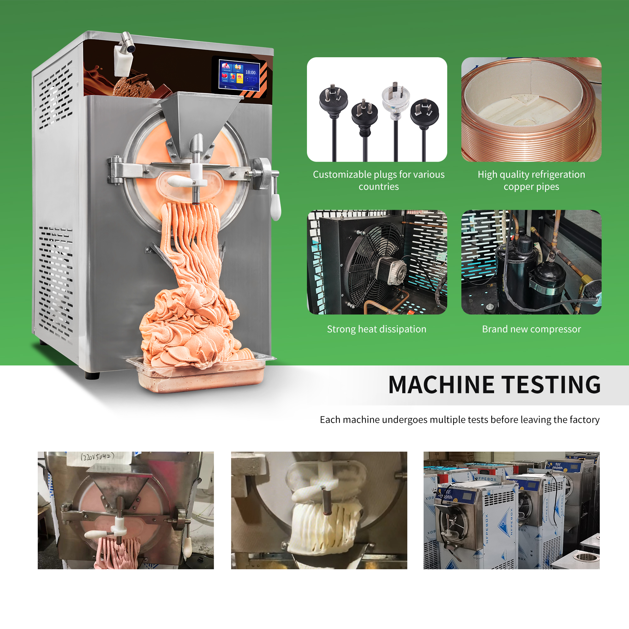 12L Capacity Hard Ice Cream Machines 48L/H Automatic Commercial Ice Creme Gelato Roll Maker for Business Sale App-Control