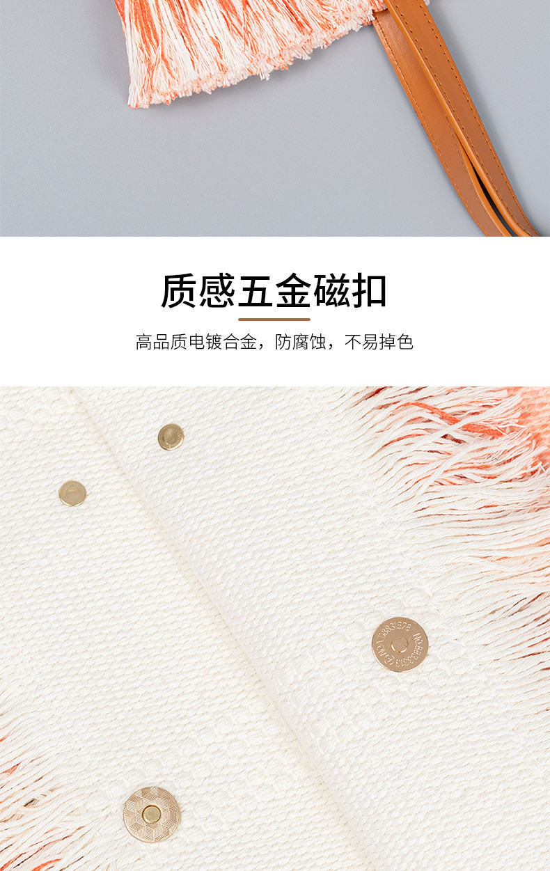 EMBROIDERED TOTE TASSEL DESIGN CANVAS BAG BRAIDED ALPHABET CANVAS UNDERARM NEW SHOULDER SUMMER HIGH CAPACITY WOMEN'S BAG