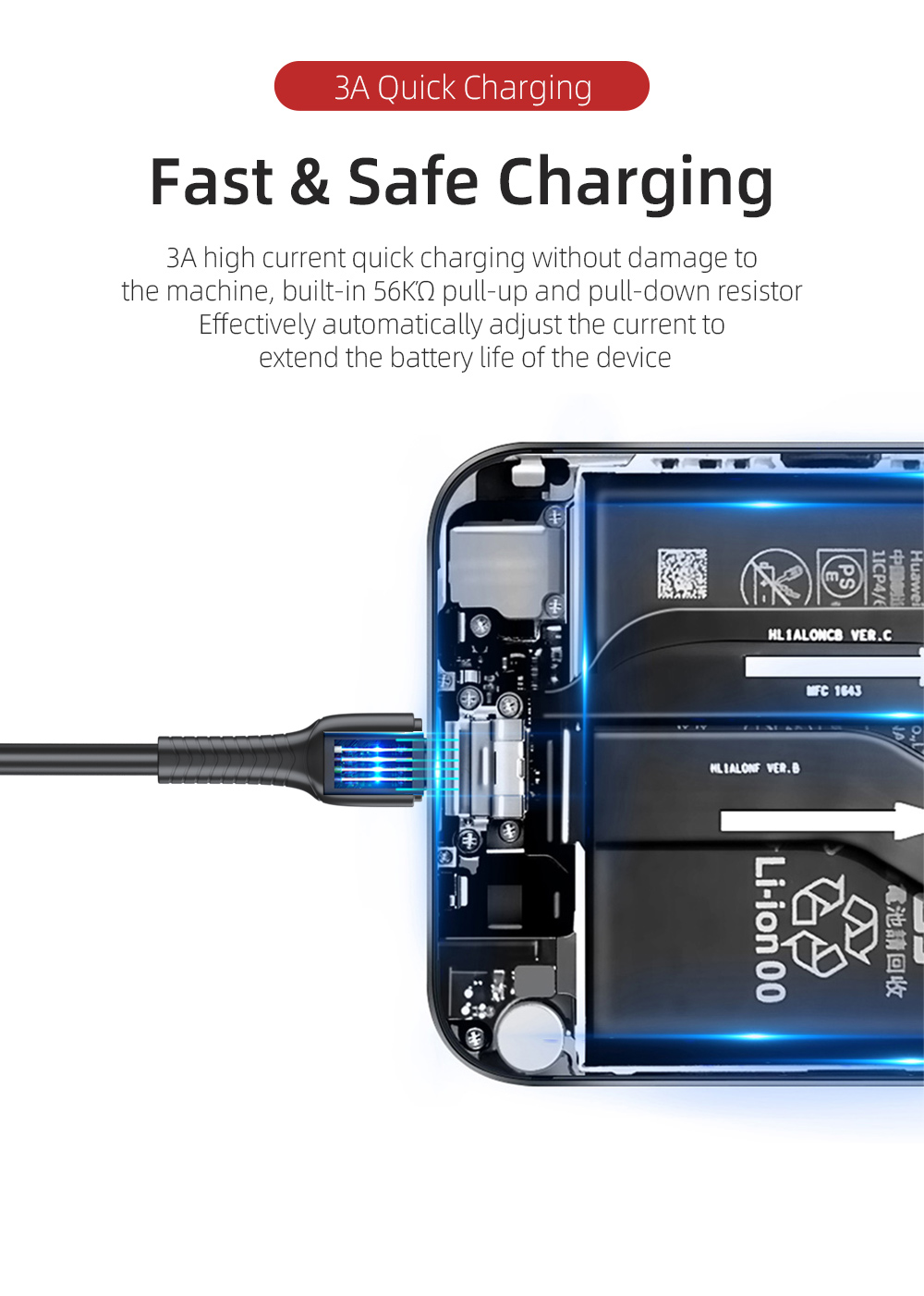 PVC Type C Data Cable 2.4A Stretchable Phone Charger Cable 1.2M