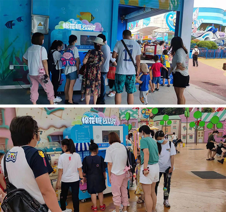 New Vending Machine 2024 Professional Intelligent Automatic Cotton Candy Vending Machine With Advertising Screen