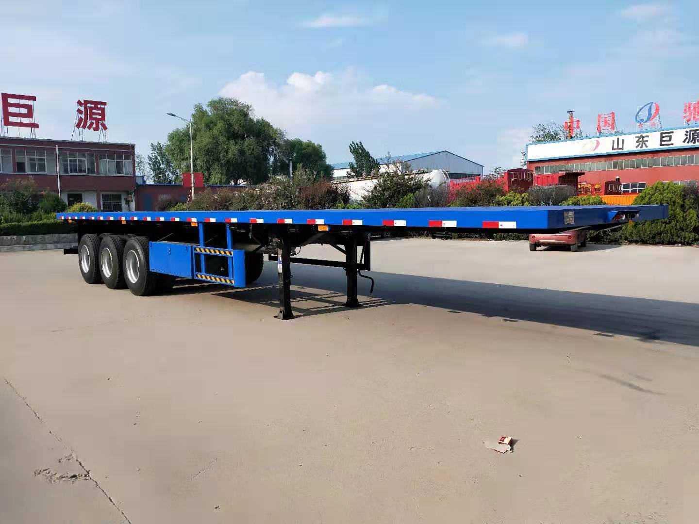 20ft 40ft Container Transport Flat Bed Trailer 3 Axle Flatbed Semi Trailer Moving Shipping