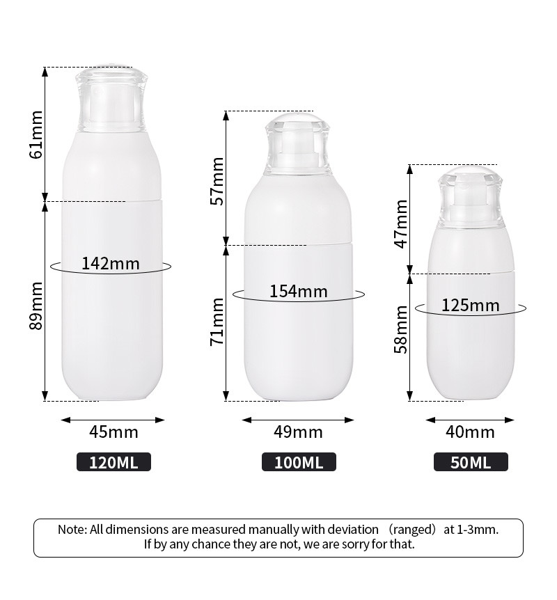 50ml Plastic Bottles With Fine Mist Sprayer 40mm Diameter Transparent