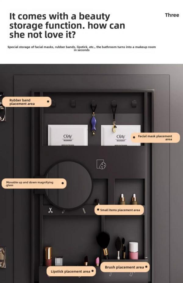 Smart Modern Medicine Bathroom LED Mirror Cabinet Water Resistant Illuminated Storage Organizer Aluminum Frame for Hotel Villa