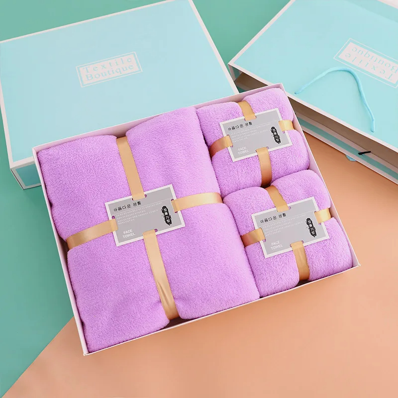 Mesh Bag and Gift Box Included Microfiber Adult Towel Set Bath Towel 70*140cm for SPA