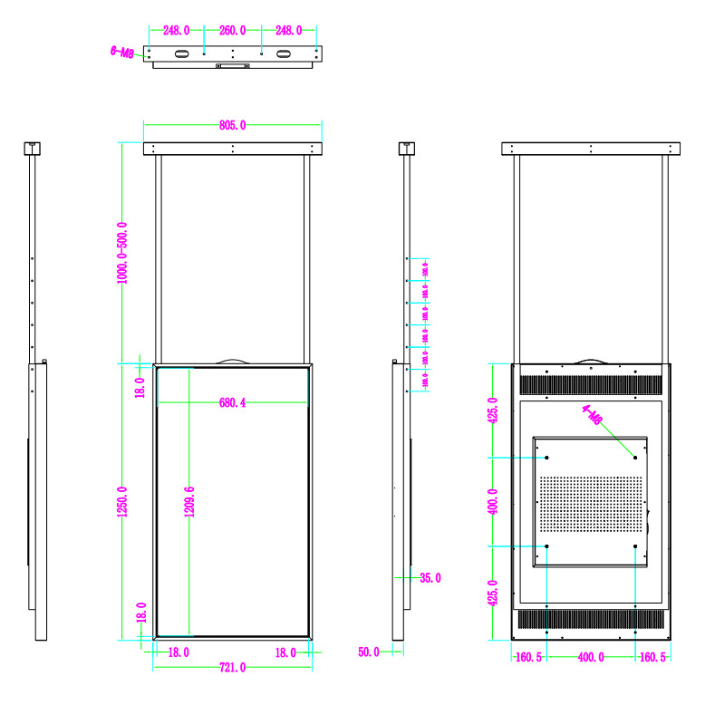 55 Inch Window Lcd Display Touch Screen Shop Storefront Window Display