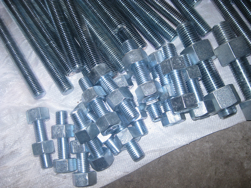ASTM A193 B7 Stud Bolt with A194 2h Heavy Hex Nut,Carbon Steel/Galvanized DIN933 DIN931 ASTM A325 A490 B7 B8 High Streng