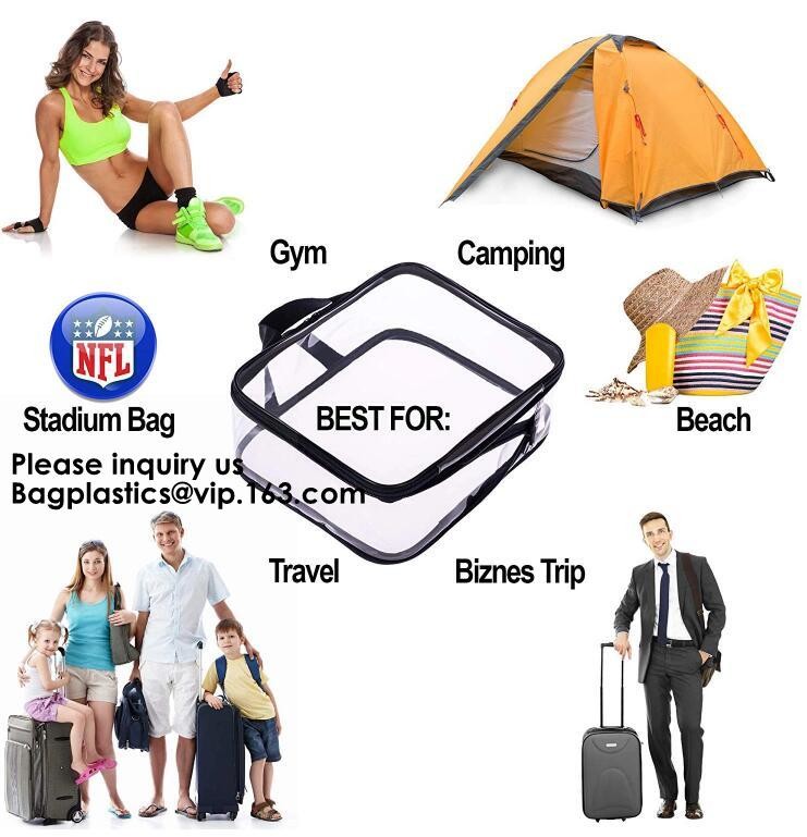 Clear Duffel Gym Bag Transparent PVC Carry Bag With Shoulder Strap,Cosmetic Carry Bag Magnet Pockets Detachable Shoulder