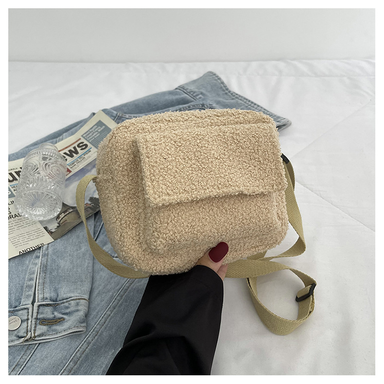 Cheapest New Plush Fabric Women's Shoulder Crossbody Bag Small Lambs Wool Fluffy Fur Winter Female Bag Designer Handbags