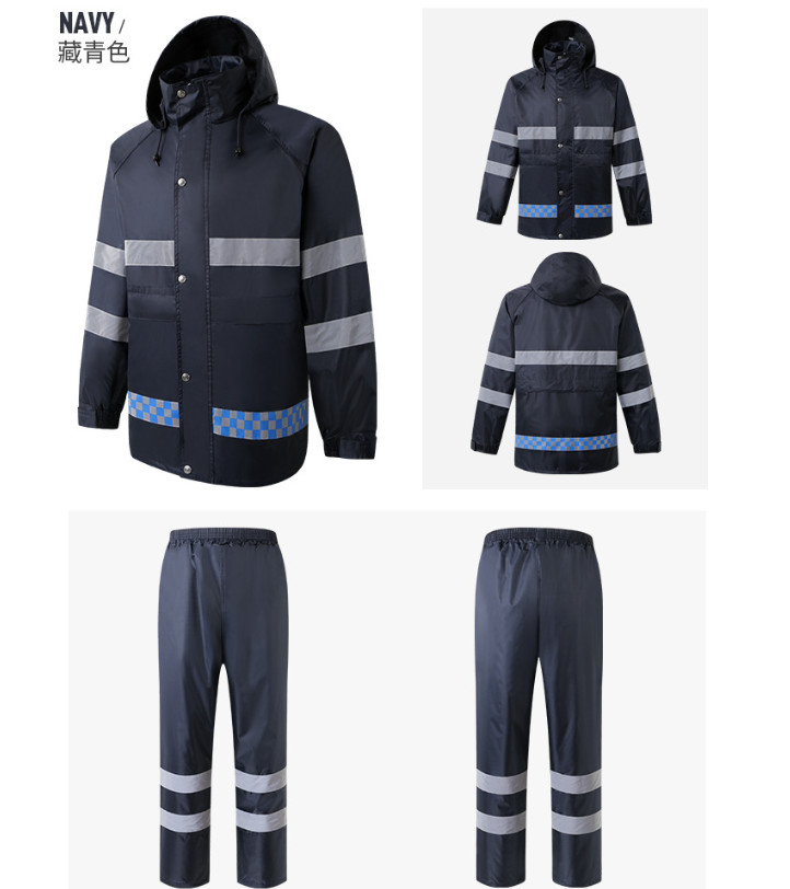 Reflective PPE Safety Wear Waterproof Double Layer Adult Split Raincoat Overalls