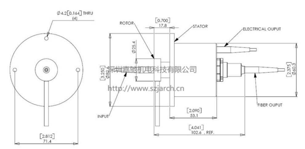 12 Circuits 1650nm 2000RPM Electro Optical Slip Ring