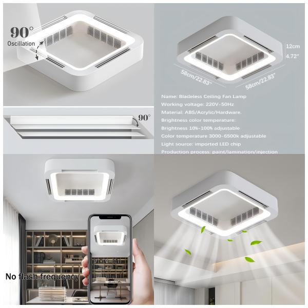 Wholesale factory Custom BLDC Ceiling Fan Remote Control Modern Bladeless Ceiling Fan With Light
