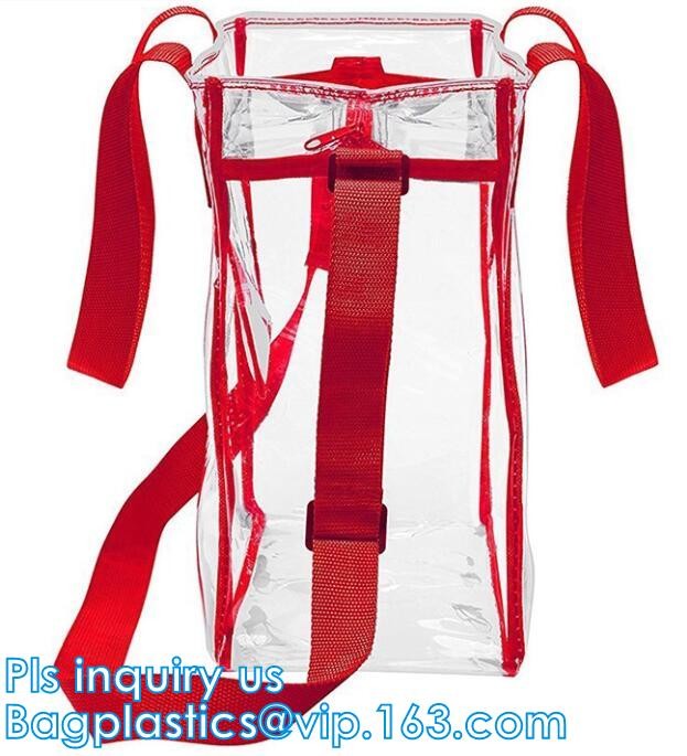 Clear PVC shopping reusable tote bags with carry handle, pvc Tote Bag Customize Logo pvc Shopping Bag, Custom Promotiona