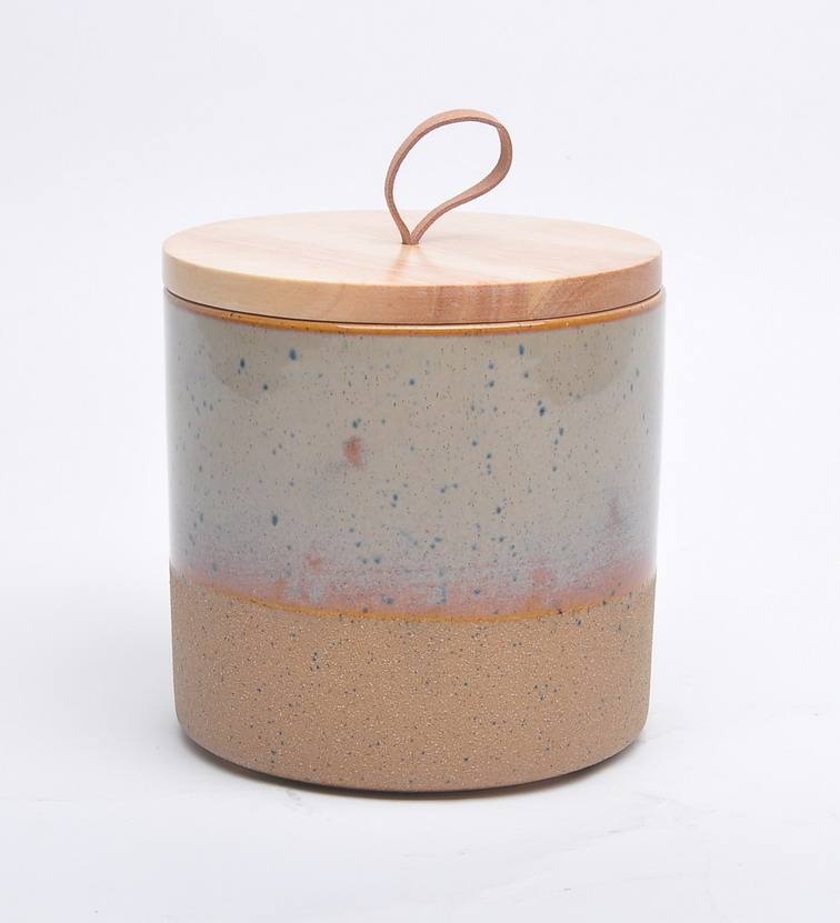 Cylinder Shape Candle Containers Ceramic Straight Side Fancy Type Colorful