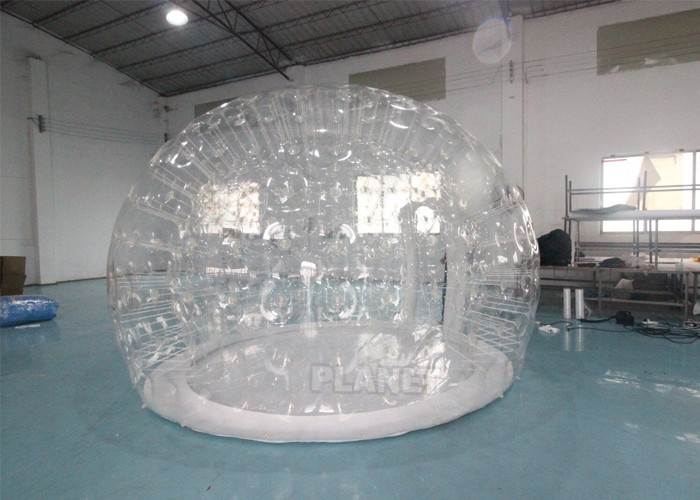 0.8mm PVC 4m Dia Transparent Igloo Clear Bubble Inflatable Dome Tent For Camping / Party