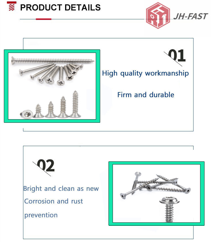 Passivated Stainless Steel Torx Wood Screw cross pan head flat head torx tapping screw
