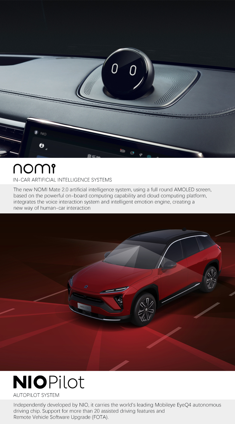 2023 2024 Nio Sport Car 360 Degree Panoramic Image Electric Vehicle Motor Gearbox Controller Pure Electric Car 5 Seats White Body