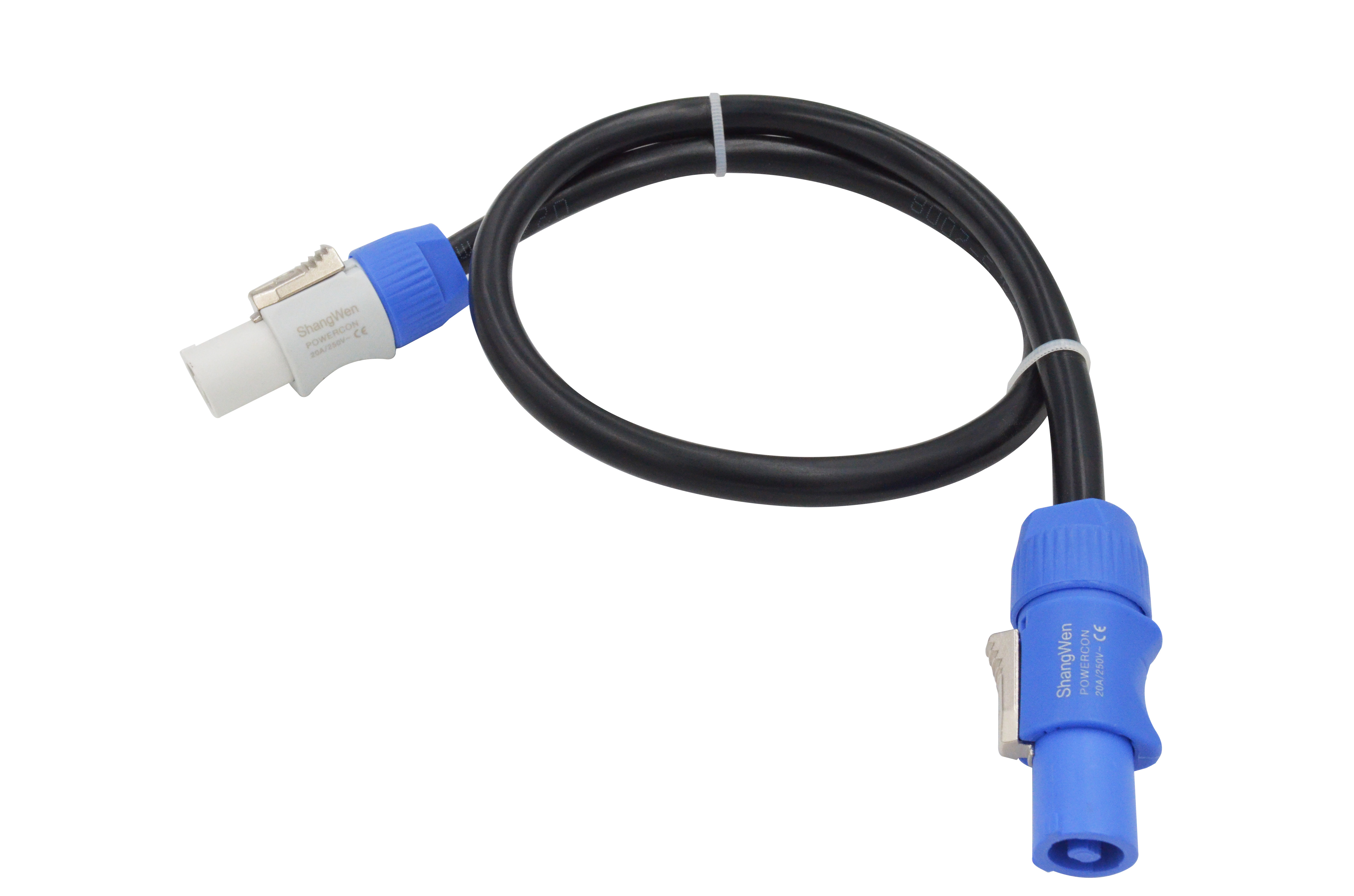 Blue Power Wire Connectors Industrial Powercon Plug Wiring Harness