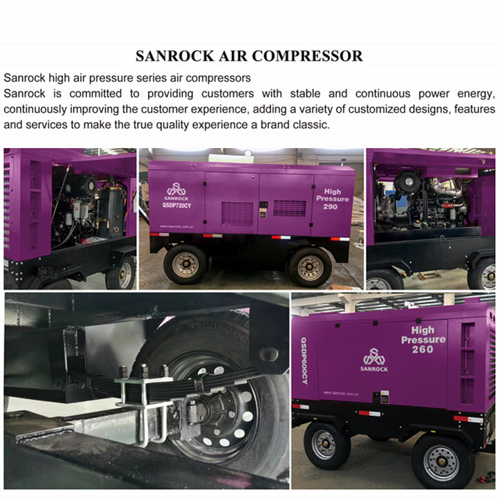 Steel Crawler Air Compressor Machine Mining Screw Air Compressor Diesel Air Compressor
