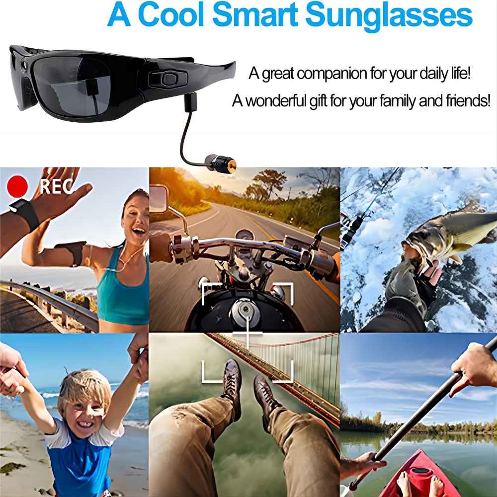 1920*1080P Bluetooth Sports Video Sunglasses Open Ear Music Phone Calls For Riding