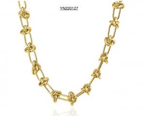 China SS Steel Hip Hop Torque Gold Necklace Denim Style Heavy Metal Necklaces on sale