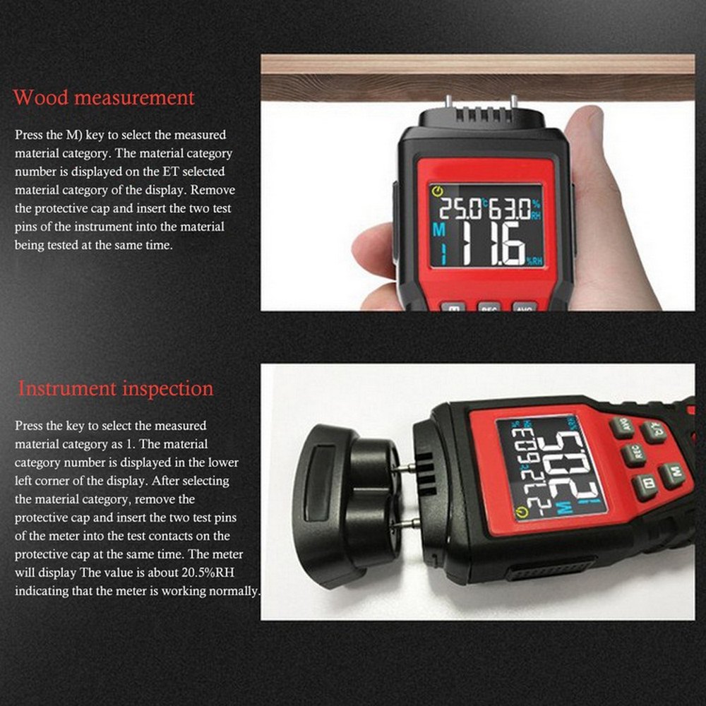 ODM Digital Pinless Moisture Meter , 99.9 RH Hygrometer Moisture Meter