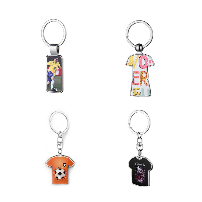 Sublimation Blank Keyring Soccer Jersey Shape European And American Style Keychain Pendant