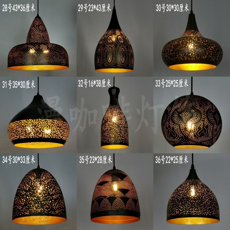 Southeast Asian Retro Vintage Hand Carved Pendant Lights for Living Room Lampshade Pendant light(WH-DC-46)