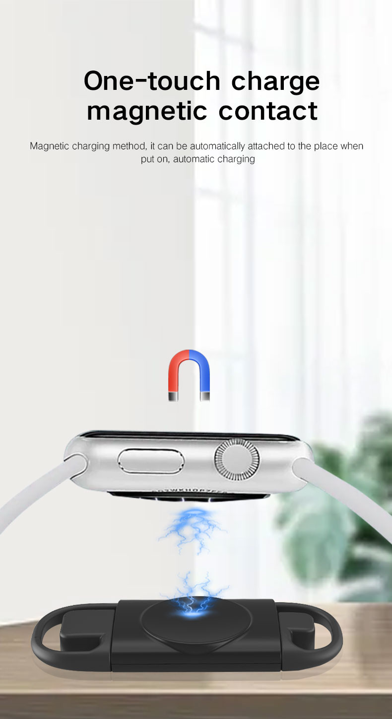 Lightweight White Apple Watch Wireless Magnetic Charger 5V Input Voltage
