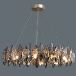 80cm Adjustbale Wire Iron Crystal Chandelier Smoked Crystal Ceiling Light ISO9001 240V